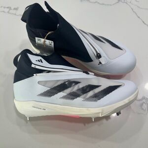 Adidas Adizero Baseball Cleats White and Black No Box w/Tags